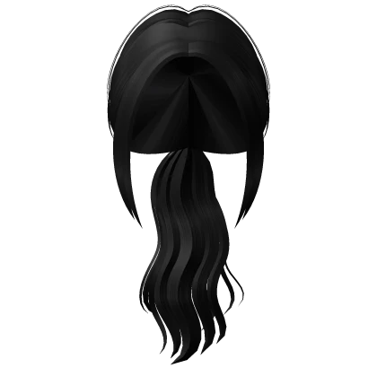 Cute low slick back black ponytail
