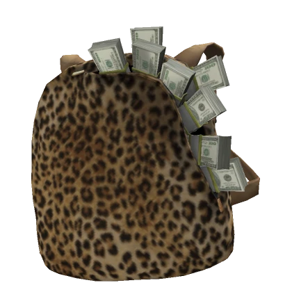 (1.0) Off shoulder Cheetah Money Backpack