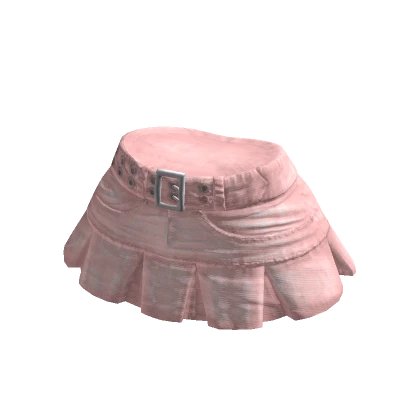 Ruffled Denim Mini Skirt Pink