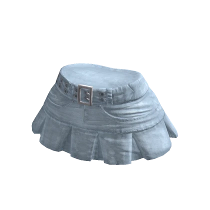 Ruffle Denim Mini Skirt Light Blue