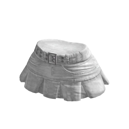 Ruffle Denim Mini Skirt White