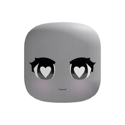Cute Black Heart Eyes Chibi Face [Animated]