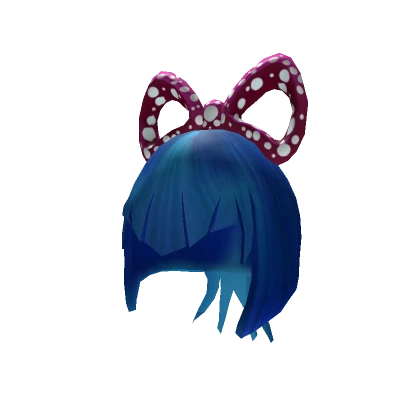 Cute Blue Hair +m Ribbon