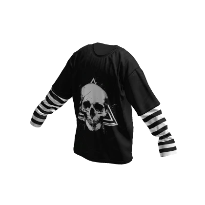 Skull Triangle Goth Layered Shirt