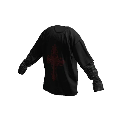 Gothic Cross Goth Layered Shirt