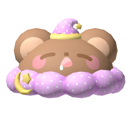 sleepy bear hat purple
