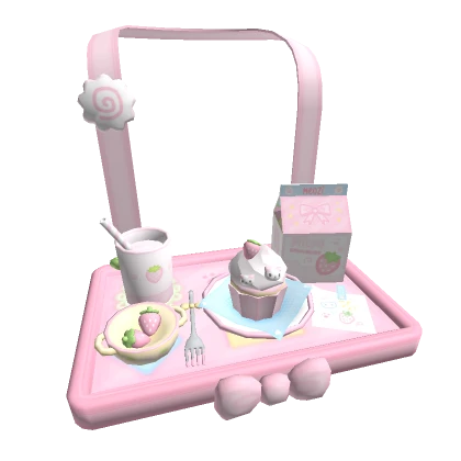 ♡ kawaii strawberry milk cupcake snack tray 3.0