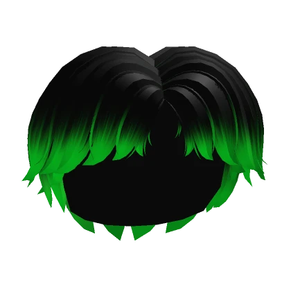 Black and Green Middle Part Boy Hair