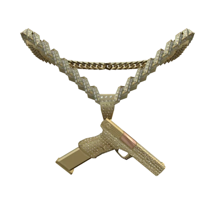 Iced Golden Pistol Chain