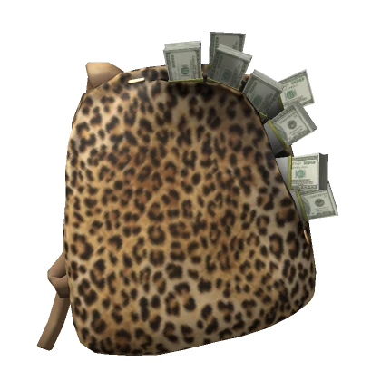 (3.0) Off shoulder Cheetah Money Backpack