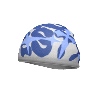 WHITE / BLUE Y2K ROCKSTAR LYFESTYLE BEANIE