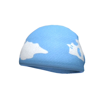 BABY BLUE Y2K ROCKSTAR RAGE CLOUDS BEANIE