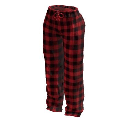 Flannel Pajama Pants Red Black