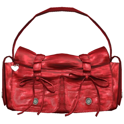 Multipocket Knotted Lacing Red Bag