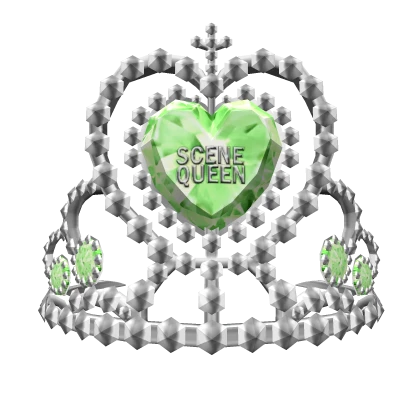 Scene queen white and green tiara 