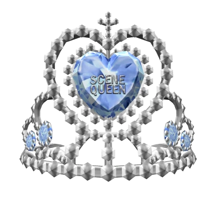 Scene queen white and blue tiara 