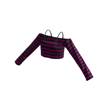 Scene grunge y2k xd hot pink striped top