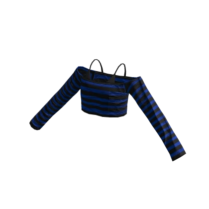 Scene grunge y2k xd blue striped top