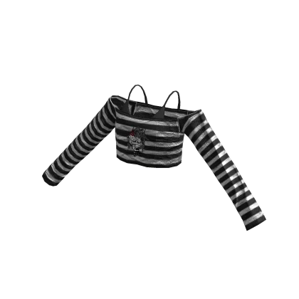 Scene grunge y2k xd white and black striped top