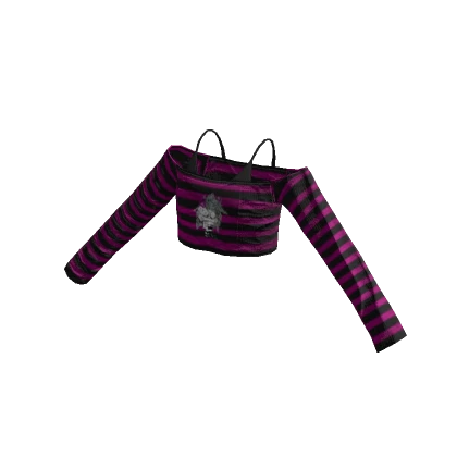 Scene grunge y2k xd hot pink striped top