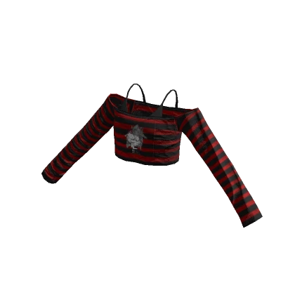 Scene grunge y2k xd dark red striped top