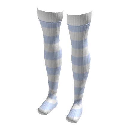 Thigh High Striped Blue Socks