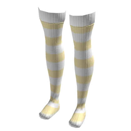 Thigh High Striped Yellow Socks