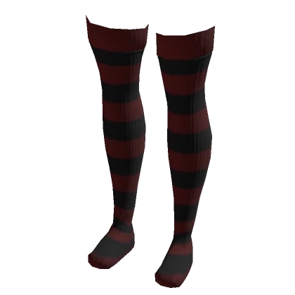 Thigh High Striped Socks Red Black