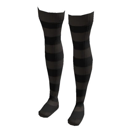 Thigh High Striped Socks Brown Black