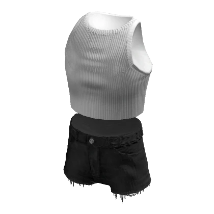 BerryBox March '24 White Crop Top Black Shorts