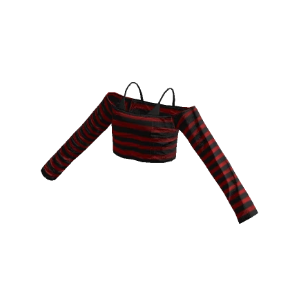 Scene grunge y2k xd dark red striped top