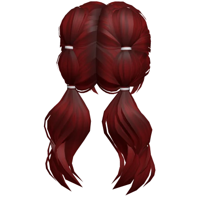 Soft Bubble Braid Pigtails (Red)