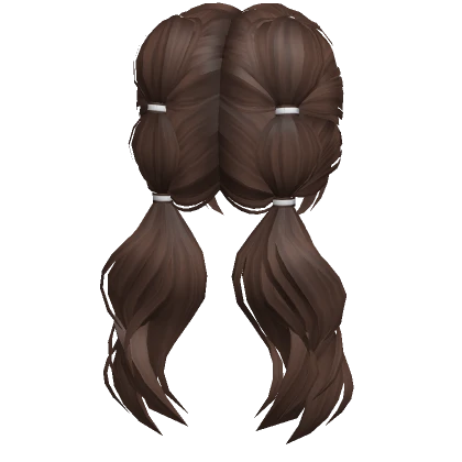 Soft Bubble Braid Pigtails (Brown)