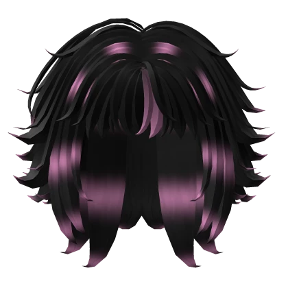 Messy Scene Kid Black And Pink Hair (Light)