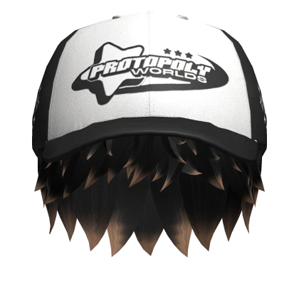 Blonde Black Messy Boy Hair w Black Y2K Cap