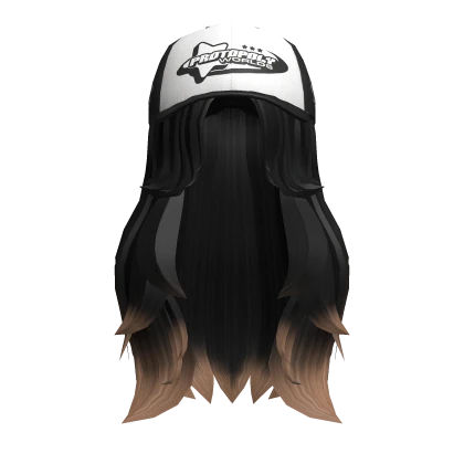 Black Blonde Butterfly Girl Hair w Black Y2K Cap