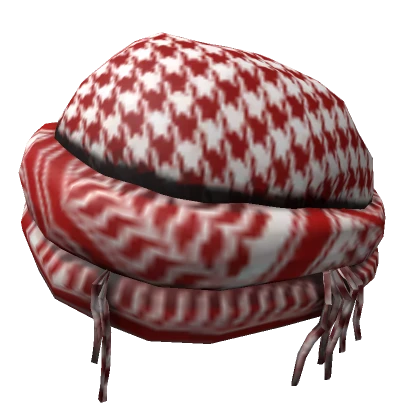 Keffiyeh Traditional Arab Head Scarf Red White Y2K