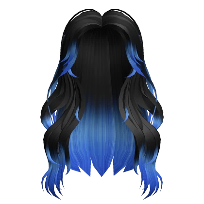 Black Blue Long Wavy Hair