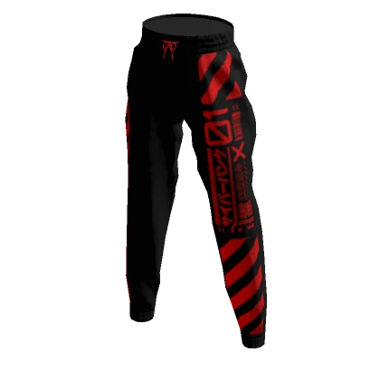 Cyberpunk Sweatpants - Red & Black