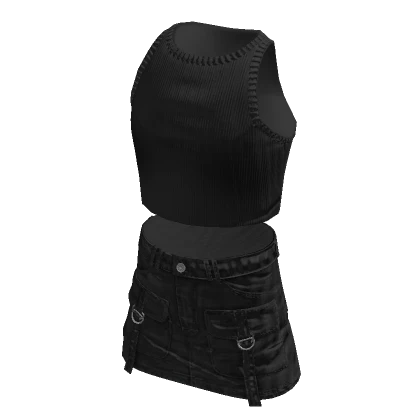 BerryBox March '24 Black Crop Top & Skirt