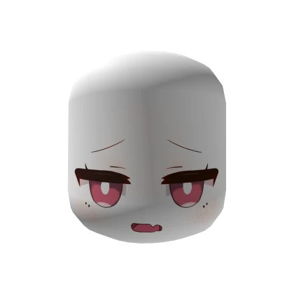 Bored Chibi Face - Pink Eyes