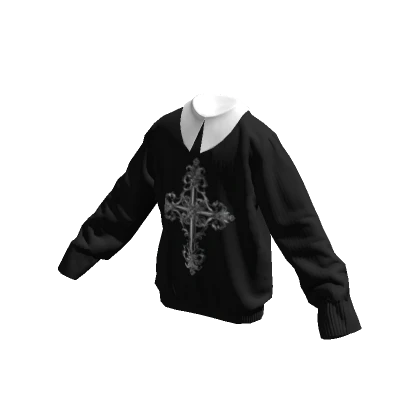 Oversized Goth Cross Sweater