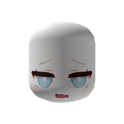 Bored Chibi Face - Soft Blue