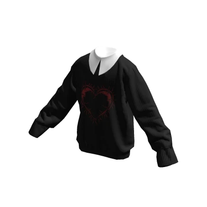 Oversized Goth Heart Sweater