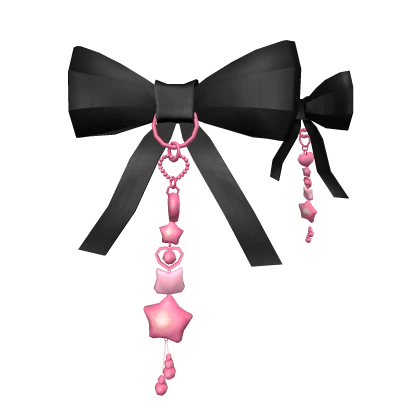 Cute Black Pink Bow Hairclips