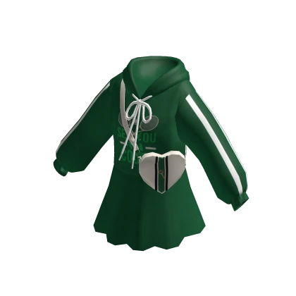 ✨ Green old school sporty tennis hoodie dress