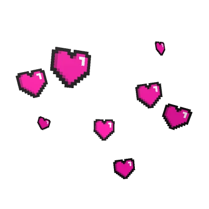 Pink Retro 8-Bit Pixel Hearts Aura