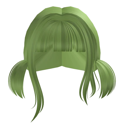 Green short kawaii pigtails