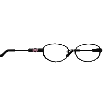 Oval Frame Glasses Pink Bow