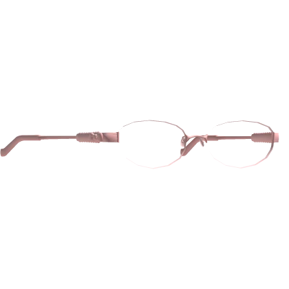 Pink Low Oval Frameless Glasses